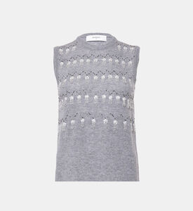 Embroidered Sleeveless Sweater