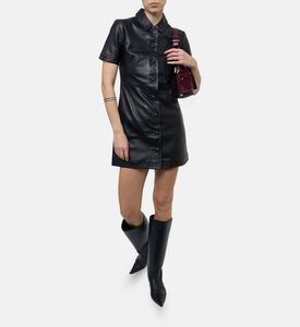 The Kooples Faux Leather A-line Mini Dress, Model View