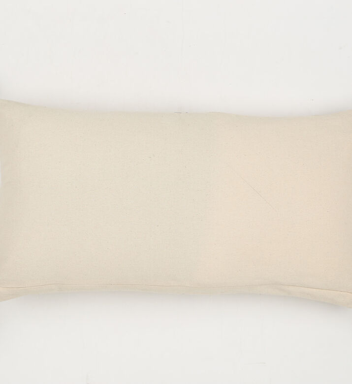 وسادة ذات حواف شرابة باللون النيلي