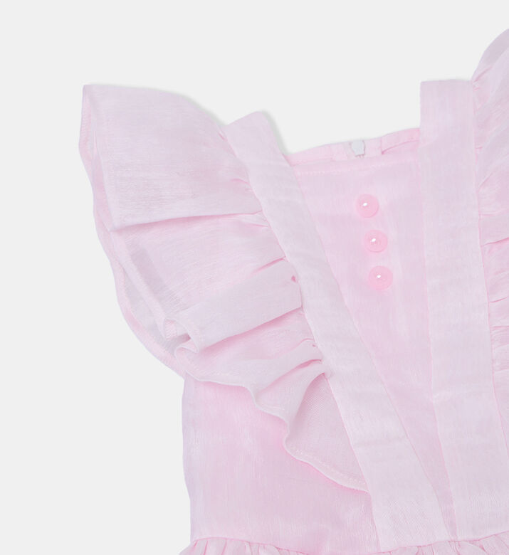 Cotton Ruffle Sleeve Dress