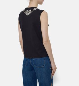Alice and Olivia Rhinestone-embellished Crewneck Top, Model View