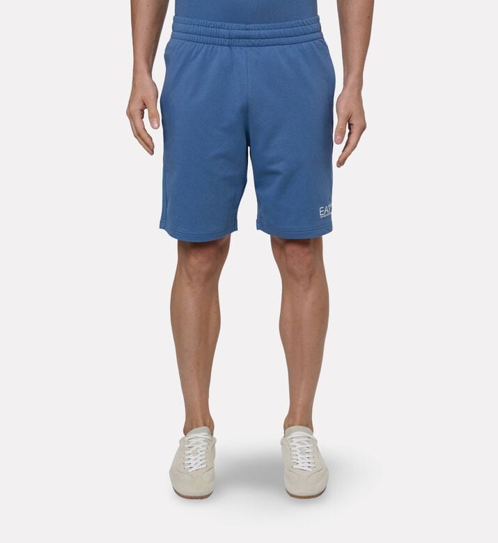 EA7 Side Pockets Athletic Shorts, Blue, L, Model View