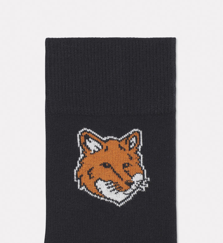 Maison Kitsune Fox-embroidery Elastic Band Socks, Black, 40-45, Packshot View