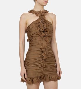 Ruched Ruffled Collar Dress Ruched Ruffled Collar Dress