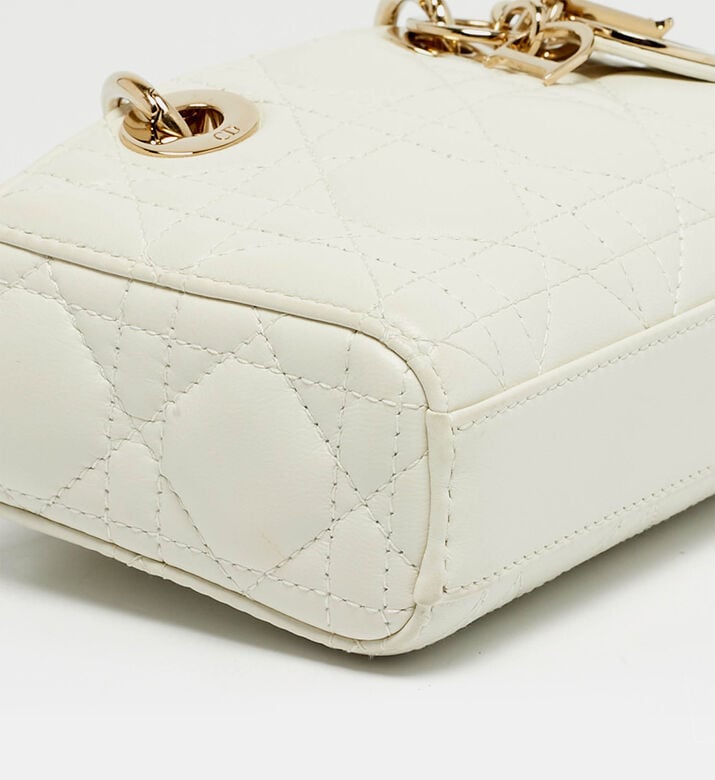 Dior Preowned Dior White Micro Lady D-joy Bag, Packshot View