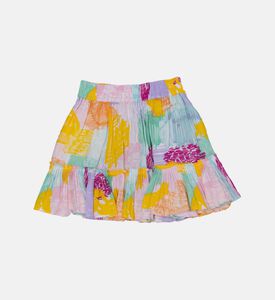 Multicolored Flared Mini Skirt
