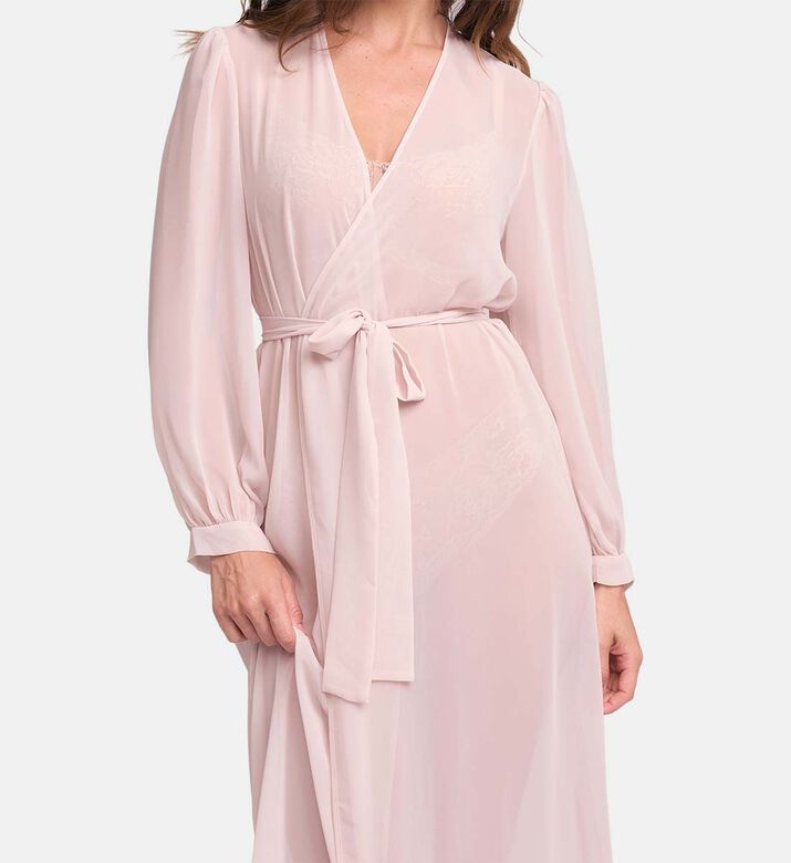 Rya Serenade Waist Tie Closure Flared Maxi Robe, Model View