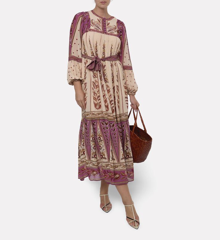 Farm Rio Ainika Botanical-print Maxi Dress, Model View