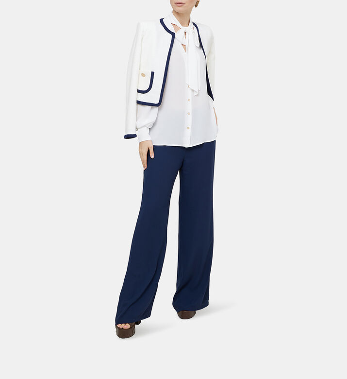 Lavaliere Bow Collar Flowy Shirt
