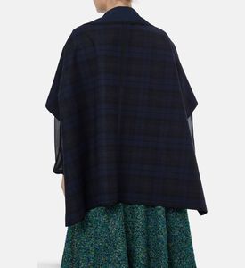 Blue For Burgundy Slit-style Sleeves Draped Cape, Model View