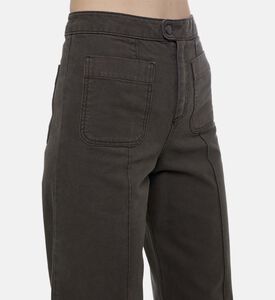 Canvas Patch Pockets Wide-leg Pants