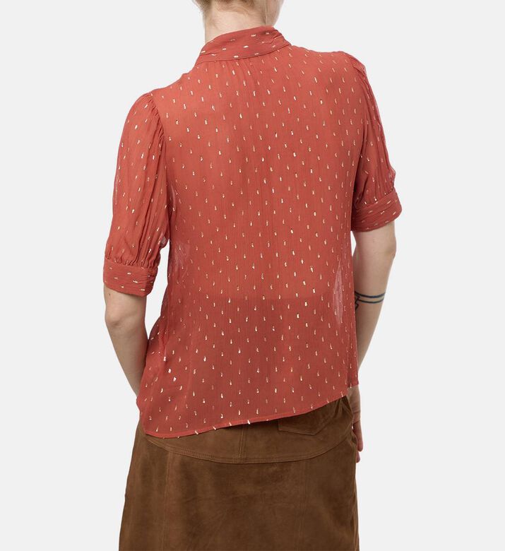Ba and Sh All-over Print Short-sleeve Shirt, Brick, M, Model View