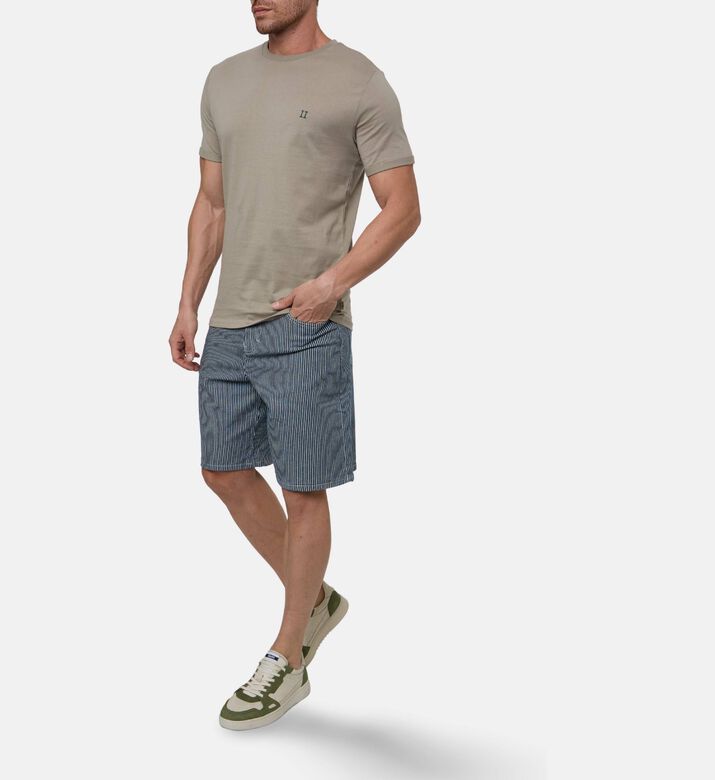 Les Deux Stripe-print Button Closure Shorts, Model View