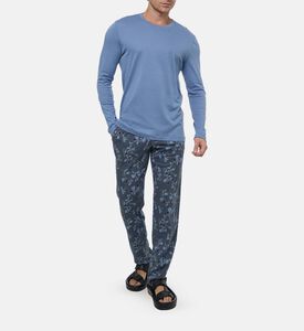 Leaf-print Long Pajama Set