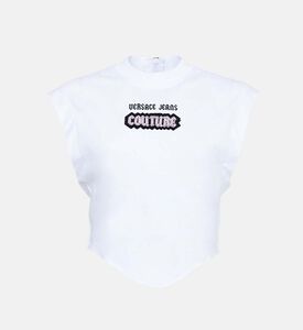 تيشيرت بدون أكمام بشعار مطرز