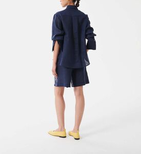 قميص كتان مطرز متعدد الألوان