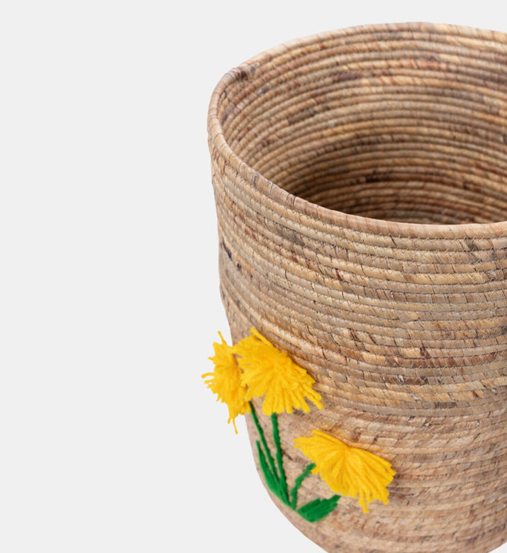 Home Deco and More Seagrass Floral Elongated Basket, Packshot View