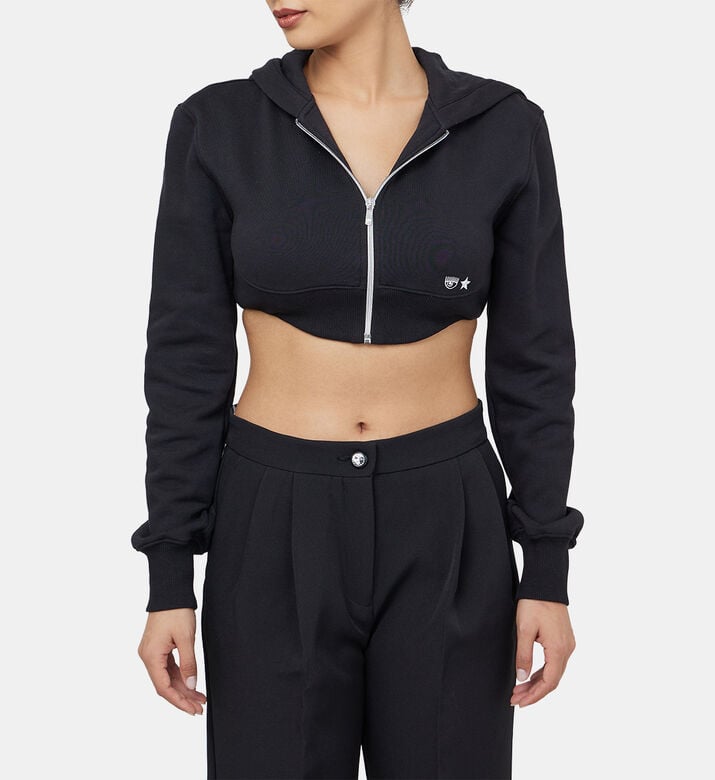 Zip-up Hooded Cropped Sweatshirt Zip-up Hooded Cropped Sweatshirt