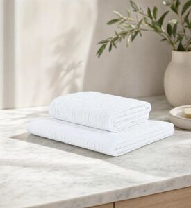 Philipp Plein Hexagon Hand Towel Set, White, Model View