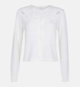 Pointelle Flower Buttons Waistcoat