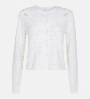 Pointelle Flower Buttons Waistcoat