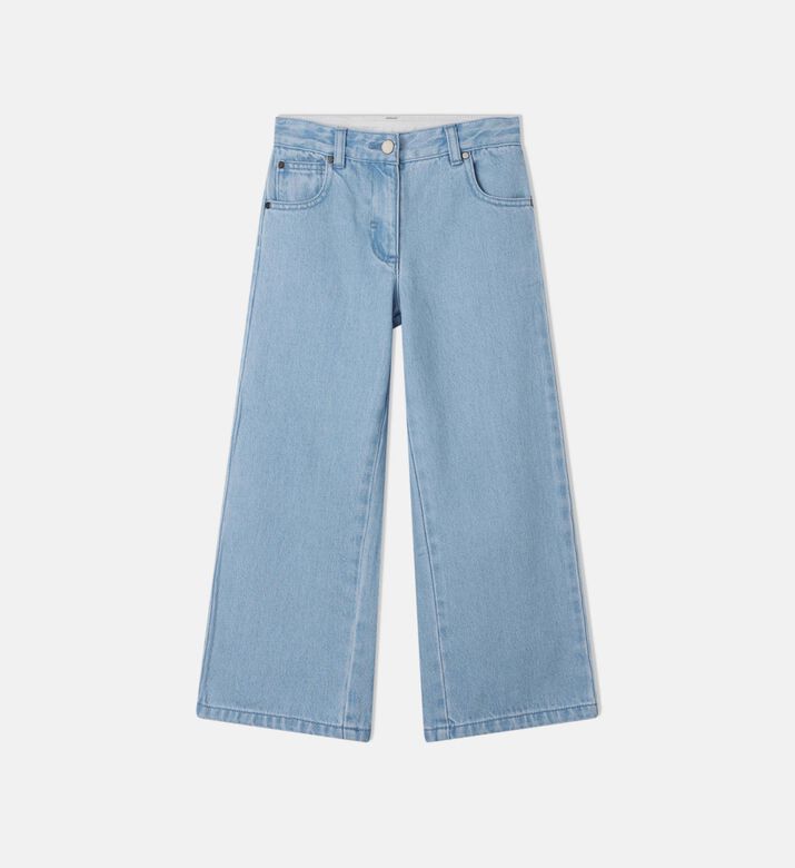 Flower-applique Cropped Jeans