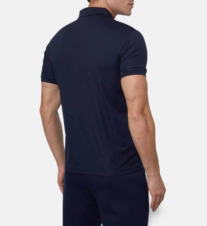 EA7 Premium Shield Logo Half-zip Polo Shirt, Blue, Xl, Model View