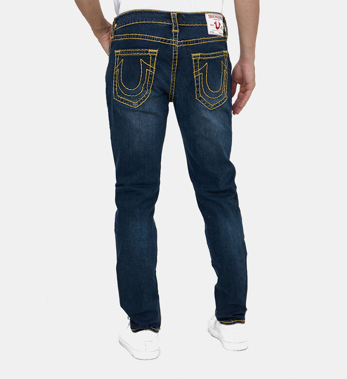 Slim-fit Contrasted Lines Denim Pants Slim-fit Contrasted Lines Denim Pants