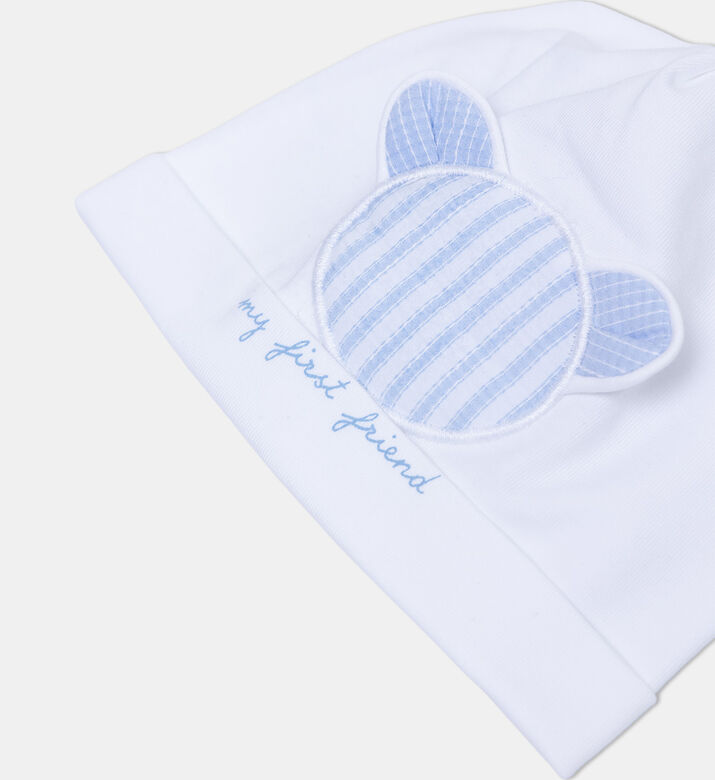 Embroidered Bear Baby Hat