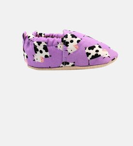 حذاء موكاسان مانع للانزلاق بطبعة بقرة