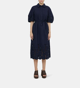 Cutwork Short Sleeve Midi Dress