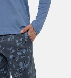 Leaf-print Long Pajama Set