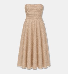 Blue For Burgundy Embellished Strapless Midi Dress, Beige, 36, Packshot View