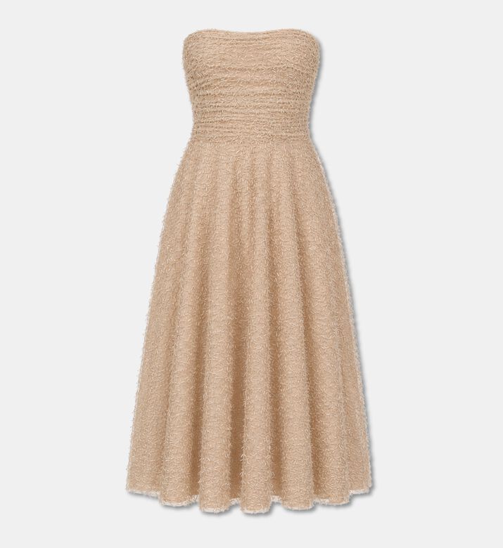 Blue For Burgundy Embellished Strapless Midi Dress, Beige, 36, Packshot View