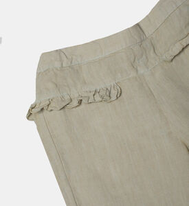 Baby Ruffle-detailed Linen Pants
