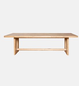 Home Deco and More Drayton Wood Dinning Table, Brown, 220x100x76-cm, Packshot View