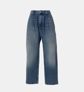 Slip Pockets Wide-leg Denim Pants