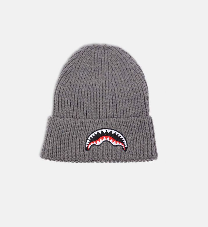 Sharkmouth-embroidery Ribbed Beanie