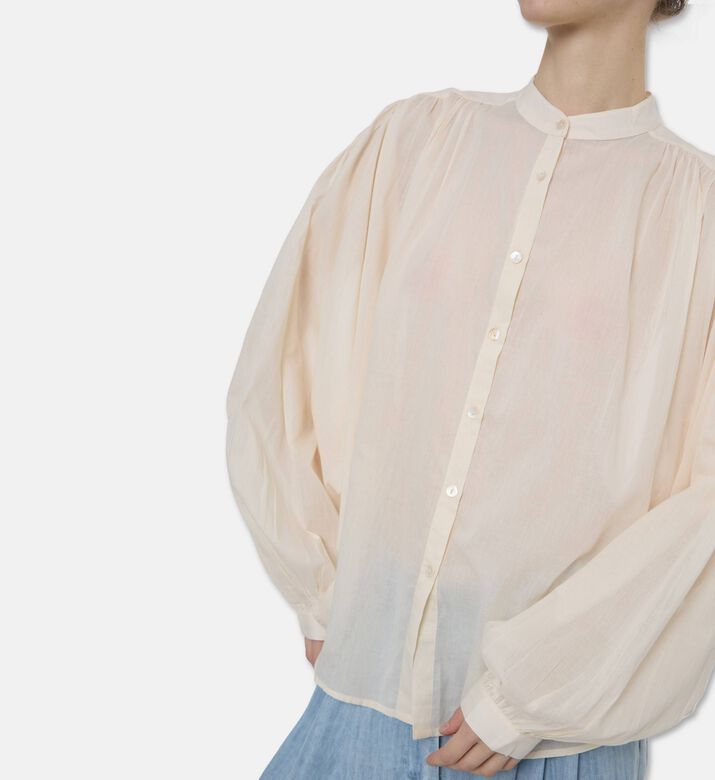 Mes Demoiselles Celeste Button-up Blouse, Ecru, Xs, Model View