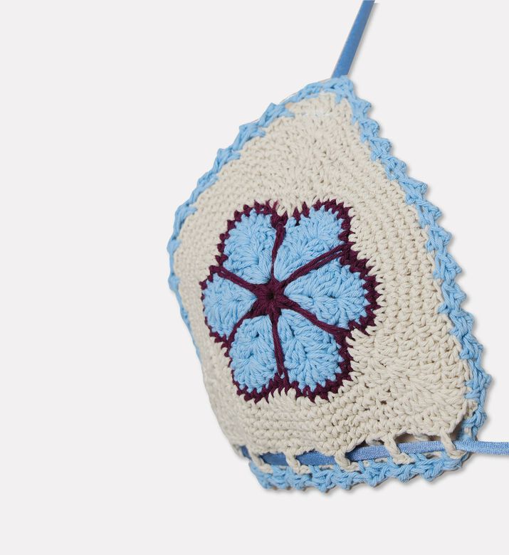 Leslie Amon Floral Crochet Adjustable Triangle Top, Packshot View