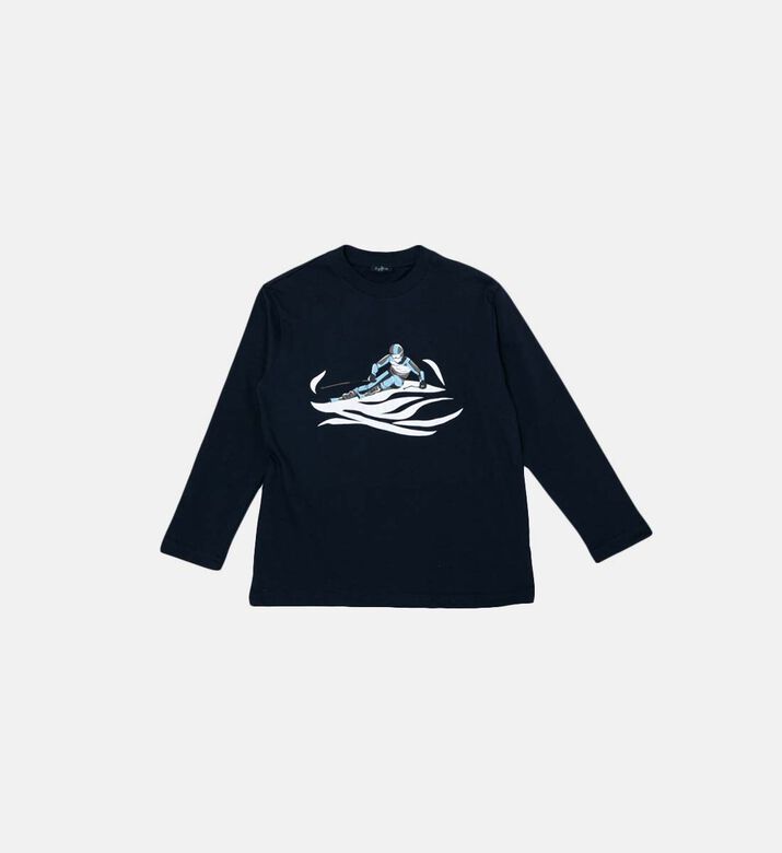 Kids Skier-print Cotton T-shirt