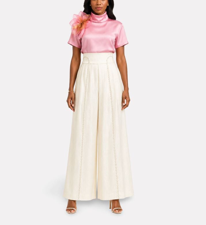 Savanna Lace Applique Trousers, Model View