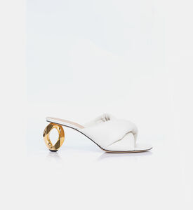 JW Anderson Gold Heel Leather Flip-flops, Off-white, Eu-36, Packshot View