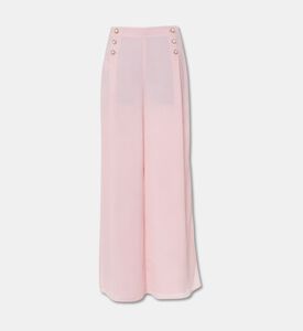 Edward Achour Paris Wide-leg High-waisted Pants, Pink, 42, Packshot View