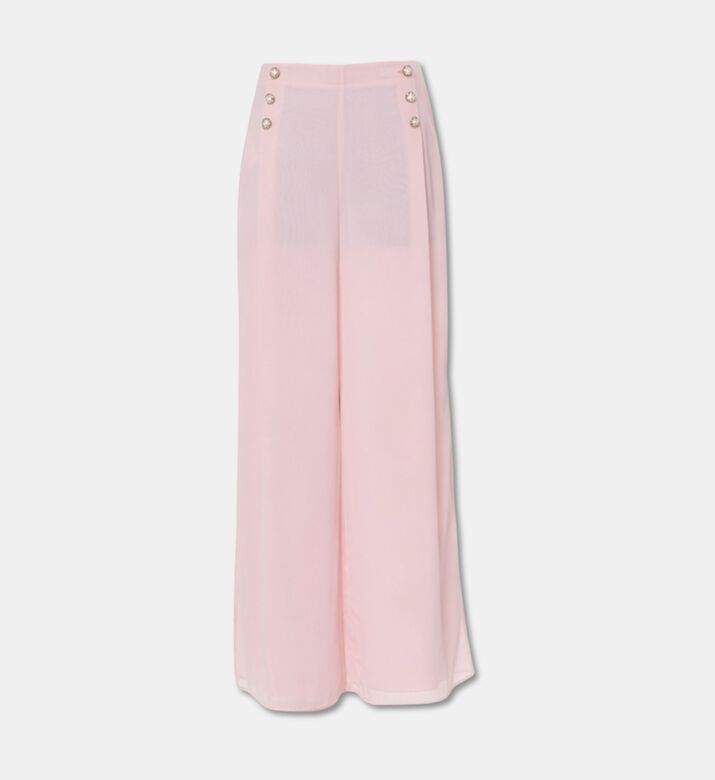 Edward Achour Paris Wide-leg High-waisted Pants, Pink, 42, Packshot View