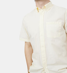 قميص بوبلين قطن بجيب على الصدر