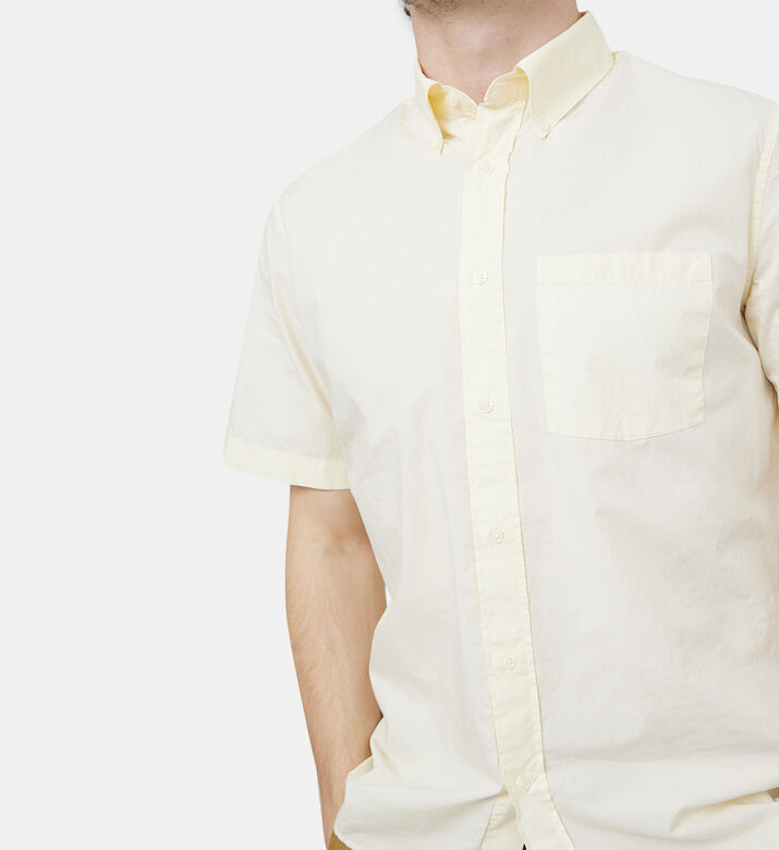 قميص بوبلين قطن بجيب على الصدر