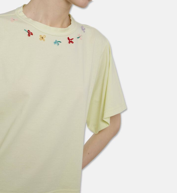 Forte-Forte Cotton Jersey Floral-embroidery T-shirt, Model View
