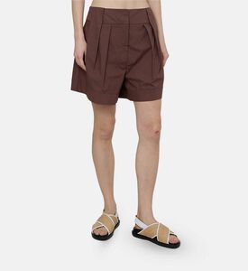 شورت بطيات عالي الخصر