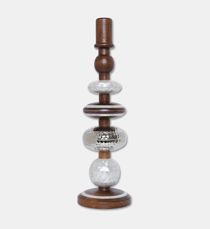 Darmisak Charm Spirit Wooden Taper Candle Holder, Packshot View